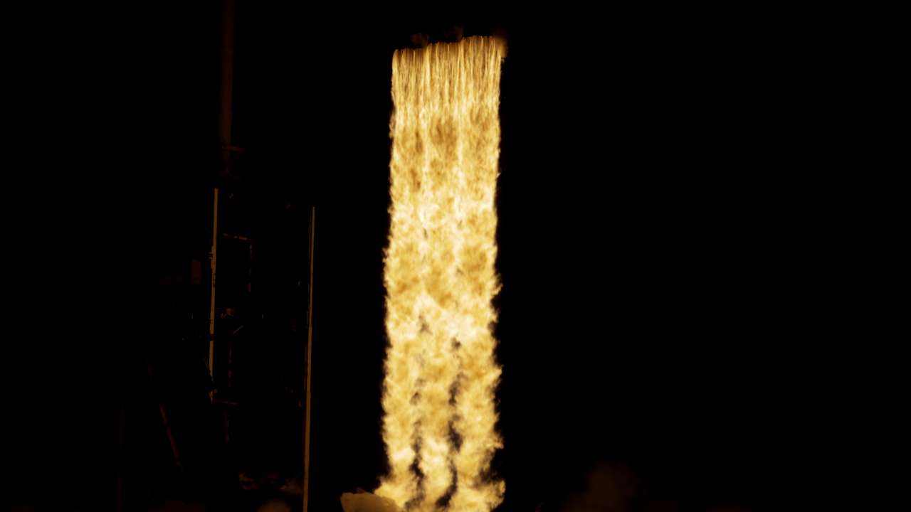 A SpaceX Falcon Heavy rocket is launched for the Europa Clipper mission to study one of Jupiter's 95 moons, at the Kennedy Space Center