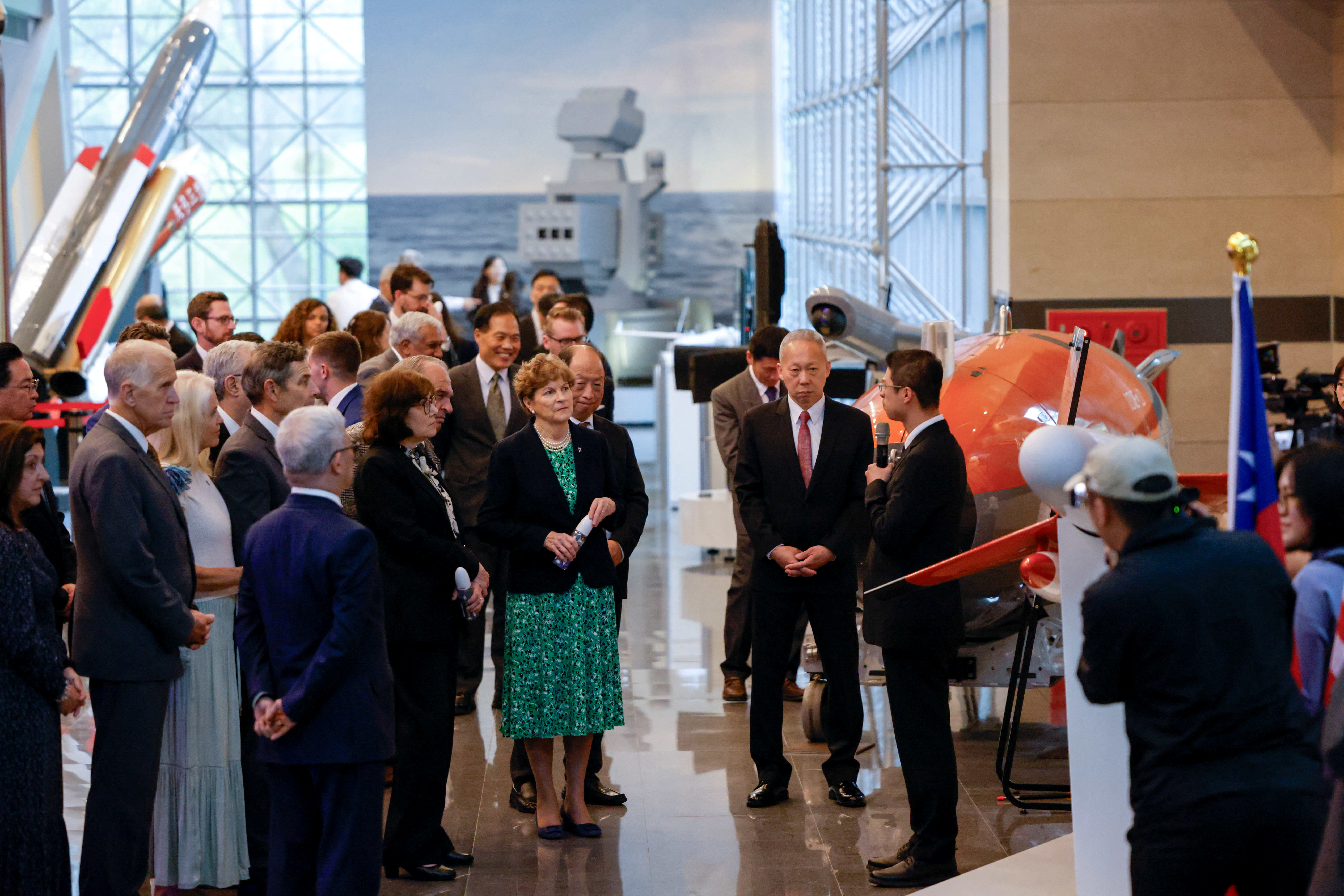 U.S. Senator Jeanne Shaheen (D-NH) attends a guided tour at National Chung-Shan Institute of Science and Technology in Taoyuan