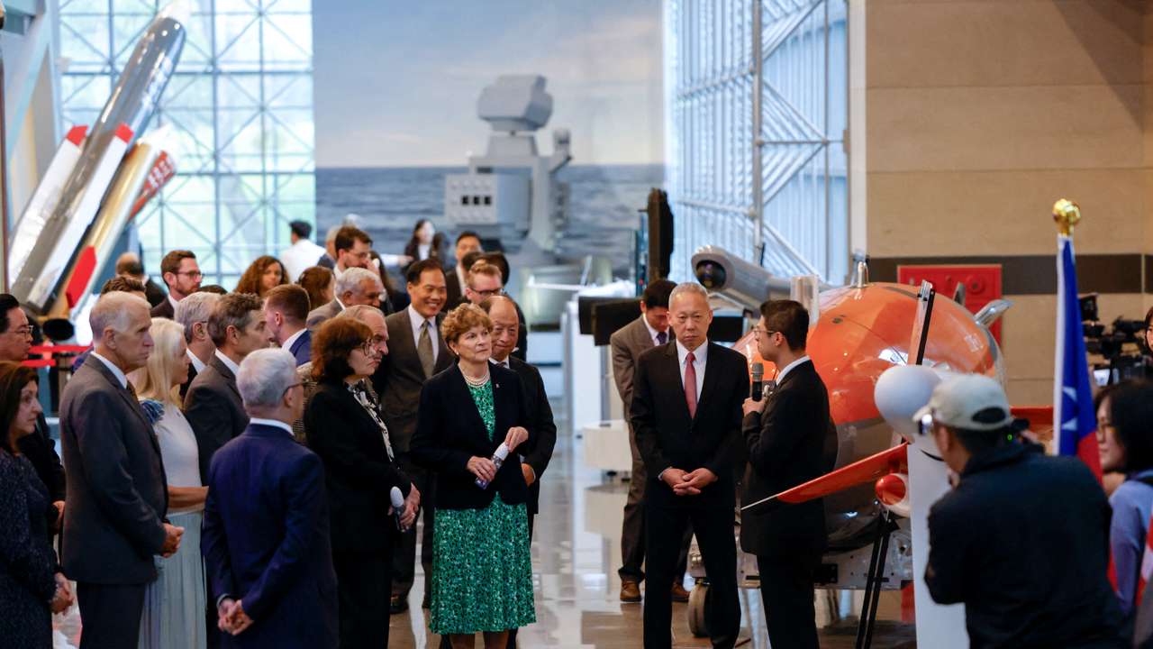 U.S. Senator Jeanne Shaheen (D-NH) attends a guided tour at National Chung-Shan Institute of Science and Technology in Taoyuan