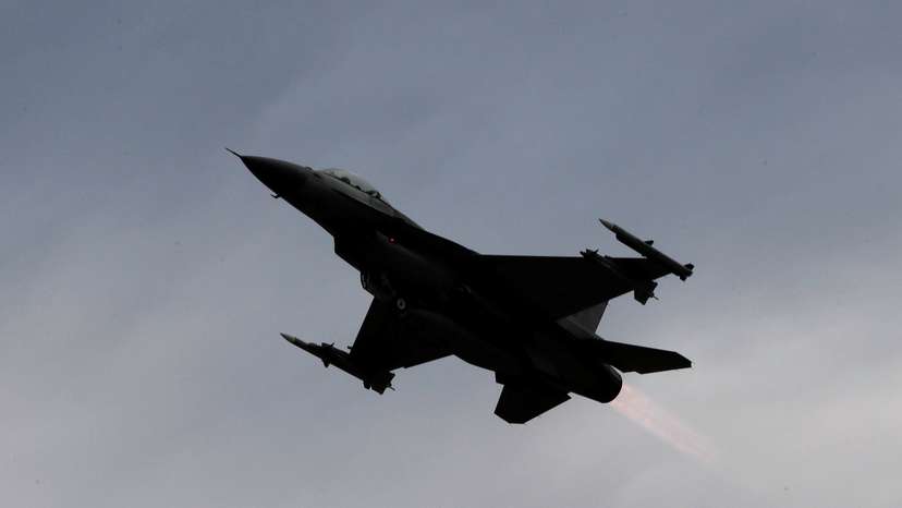 FILE PHOTO: A F-16 fighter jet takes off during a military drill at Zhi-Hang Air Base in Taitung