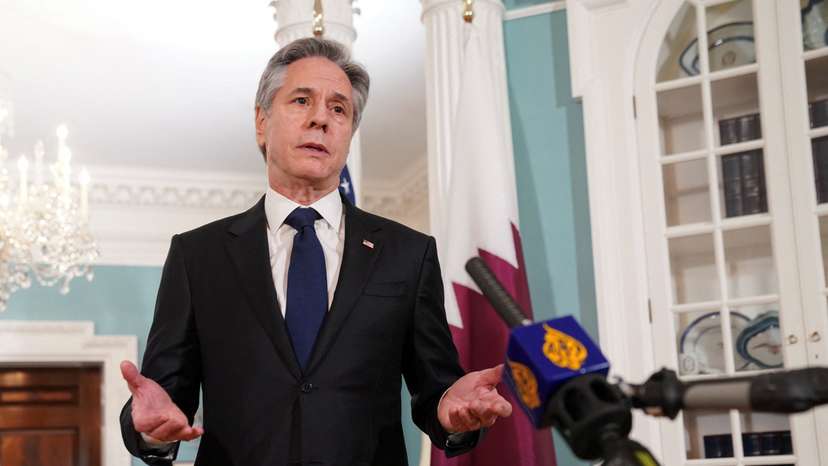 U.S. Secretary of State Blinken meets with Qatar's Prime Minister and Foreign Minister Sheikh Mohammed bin Abdulrahman Al Thani at the State Department in Washington