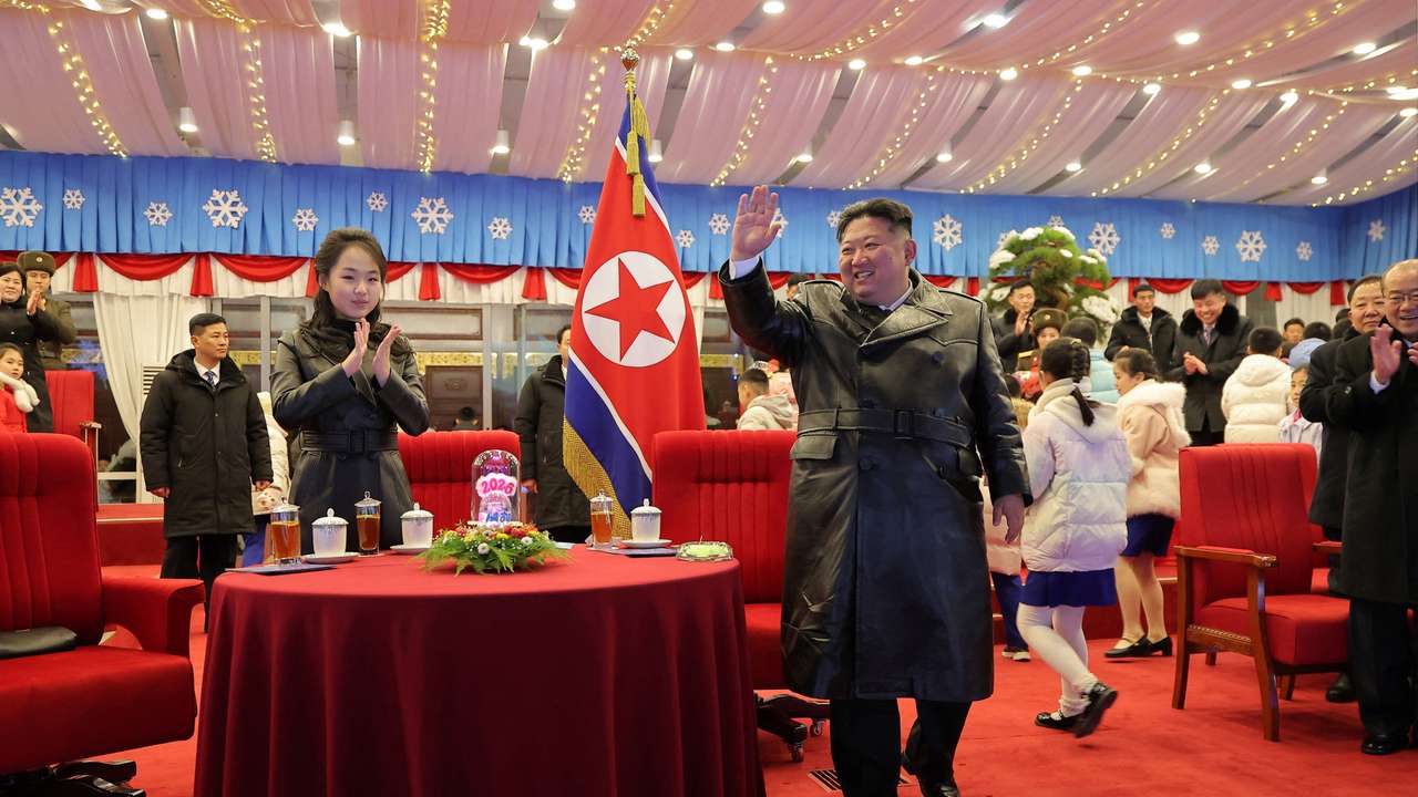 North Korean leader Kim Jong Un attends an event to celebrate the New Year, in Pyongyang