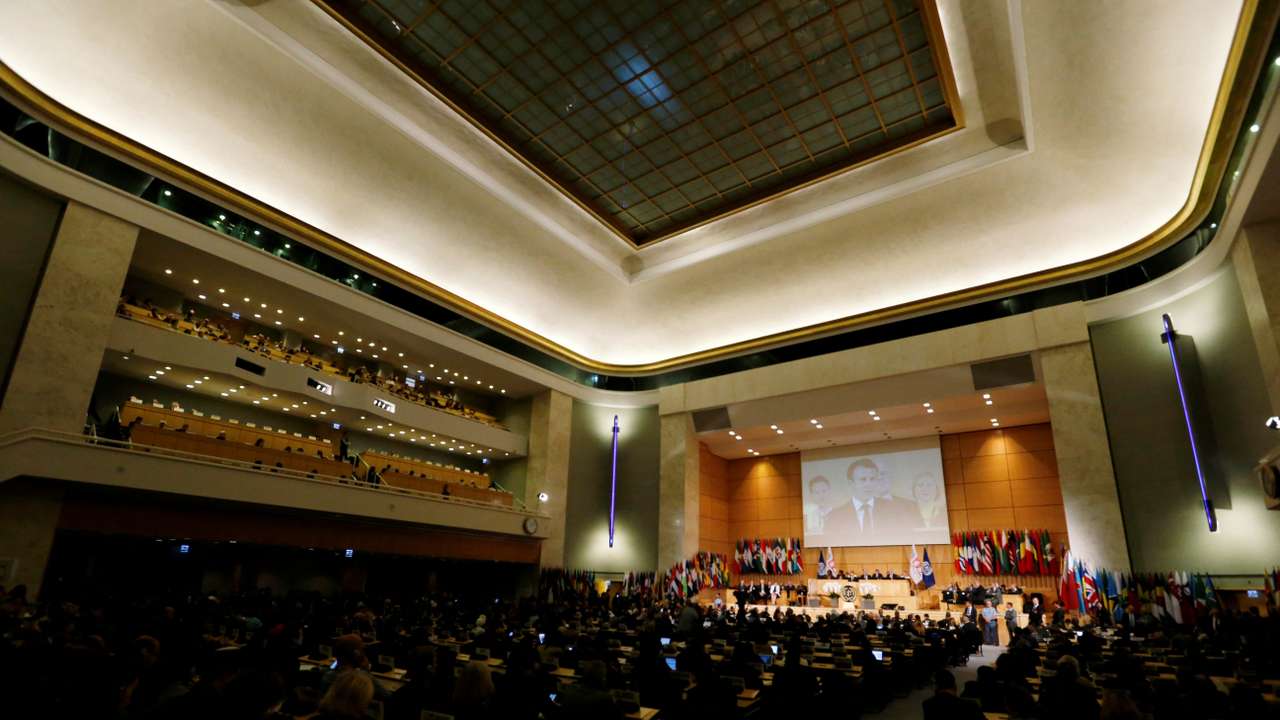 FILE PHOTO: The International Labour Organization's annual labour conference
