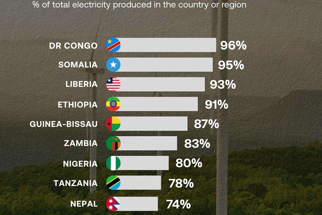 Top 10 Countries with the highest renewable energy usage