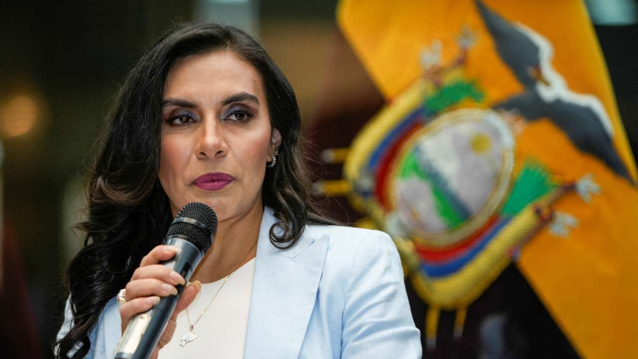 Ecuador's Vice President Veronica Abad holds press conference amid spat with President Daniel Noboa, in Quito
