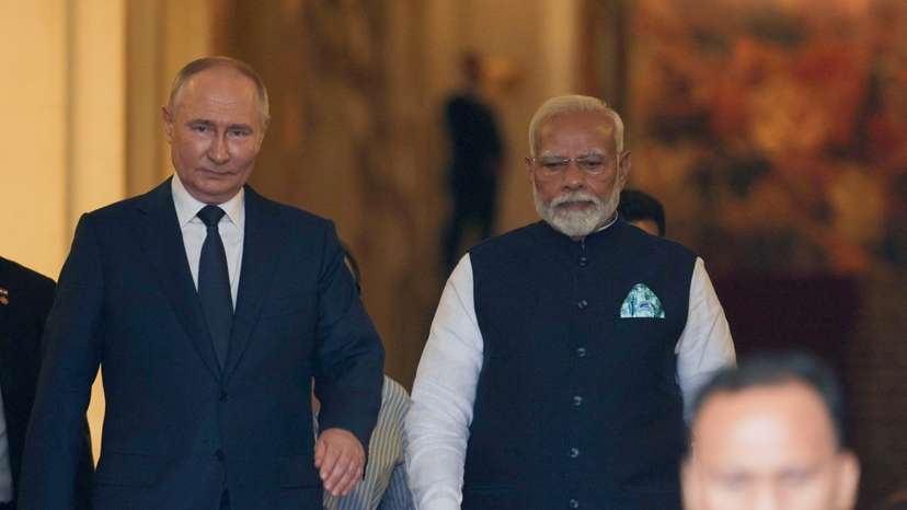 Russia's President Vladimir Putin meets with India's Prime Minister Narendra Modi in Moscow