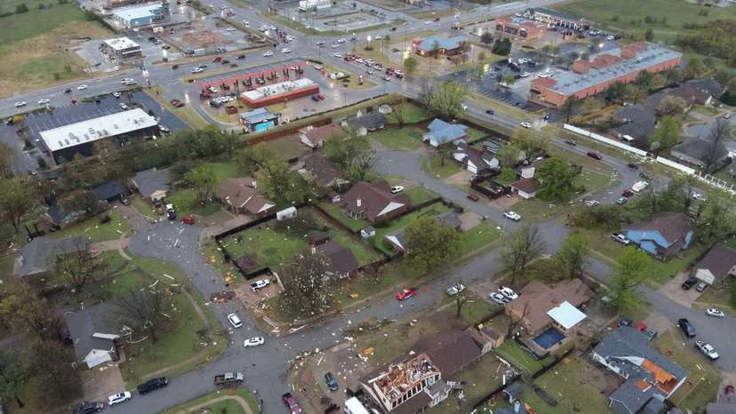 Storm damage in Owasso, Oklahoma