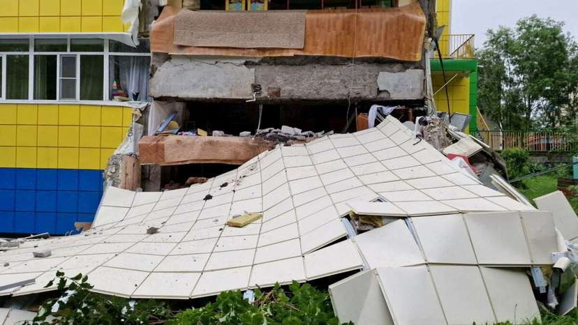 Aftermath of an earthquake in Russia