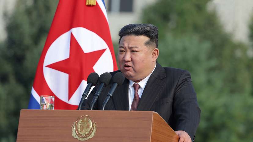 North Korean leader Kim Jong Un visits the National Defense University in Pyongyang