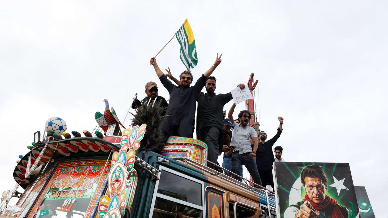 Protest in support of Pakistan's former Prime Minister Imran Khan in Karachi
