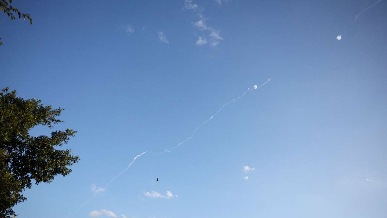 Israel's Iron Dome anti-missile system operates to intercept rockets launched from Lebanon towards Israel, amid cross-border hostilities between Hezbollah and Israel, in Tel Aviv