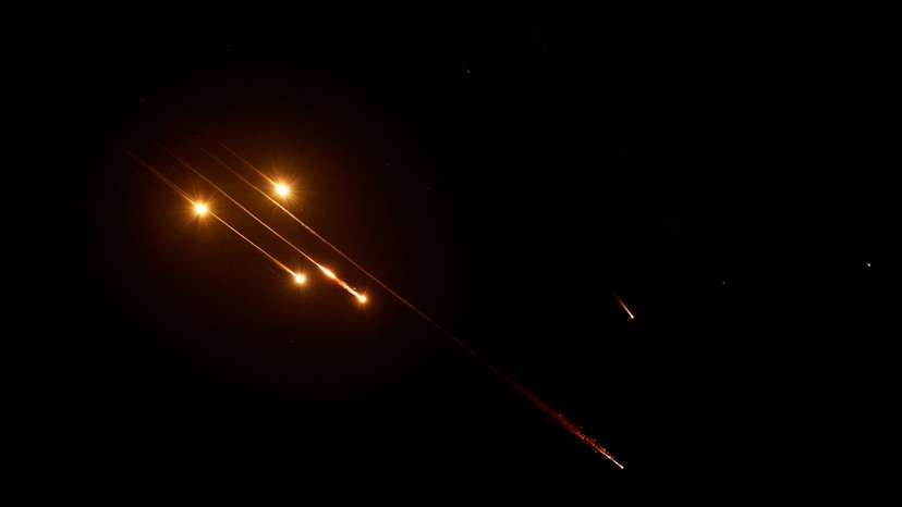 Missiles launched from Iran are seen from Tubas