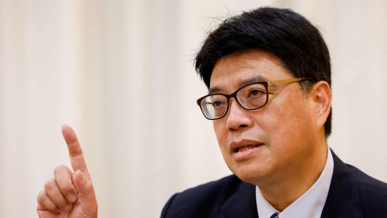 Taiwan's Mainland Affairs Council Minister Chiu Chui-cheng speaks during an interview with Reuters in Taipei