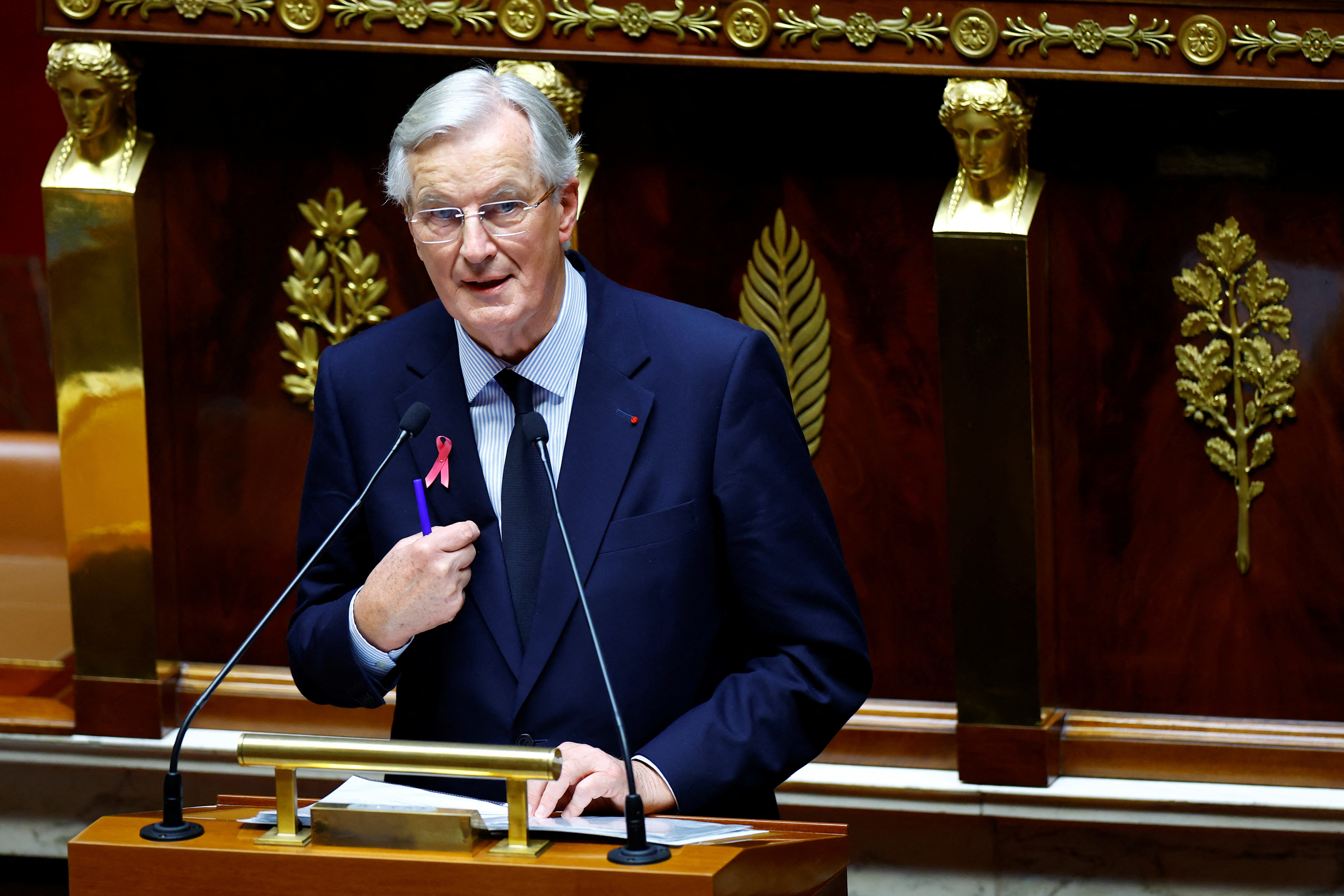 French PM Barnier delivers his general policy speech in front of the parliament in Paris
