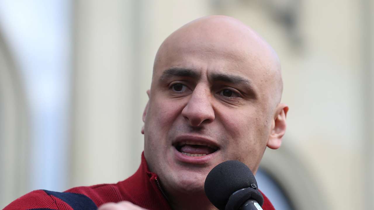 Georgian opposition supporters hold a rally in support of jailed ex-president Saakashvili in Tbilisi