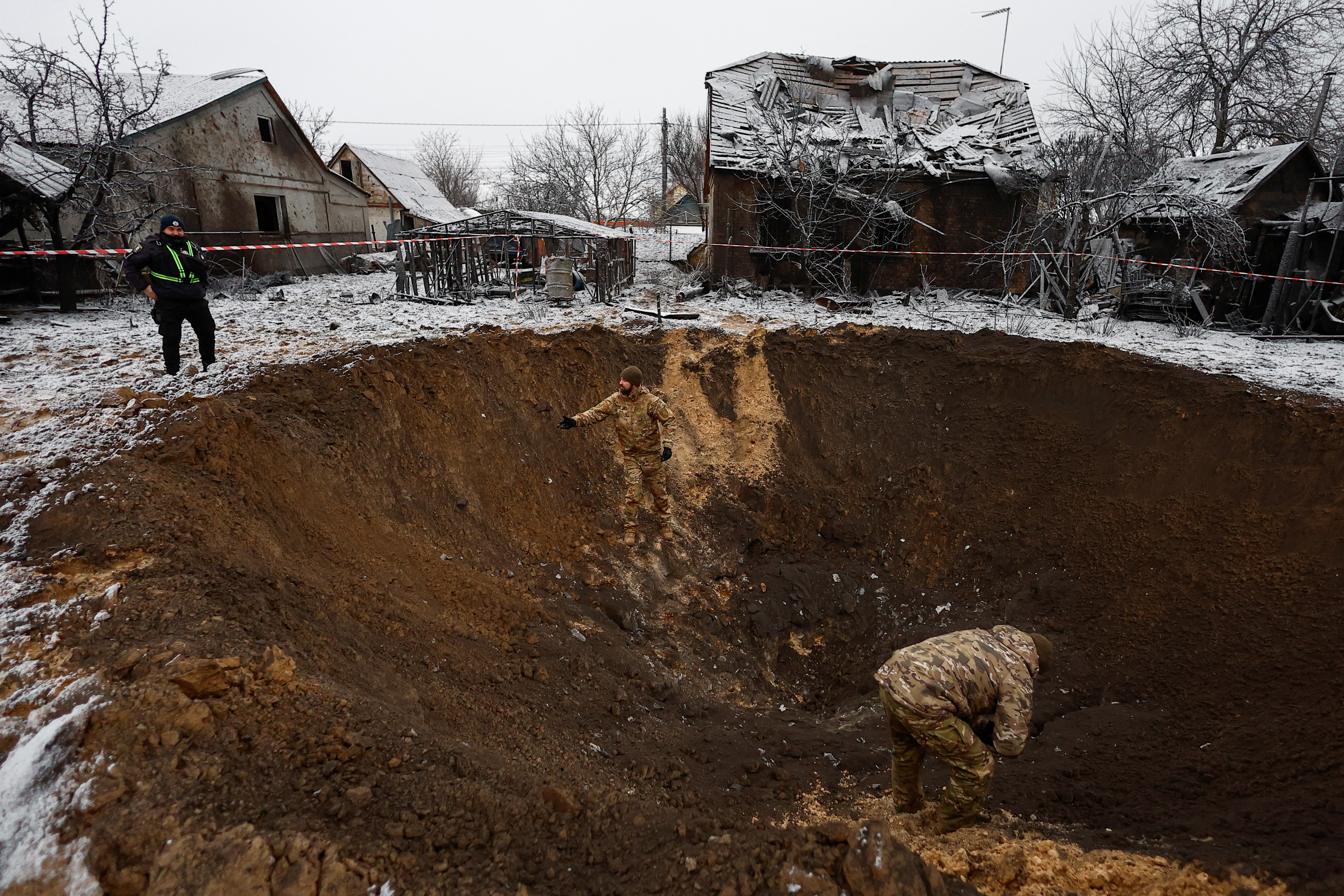 Aftermath of a Russian missile strike in Kyiv