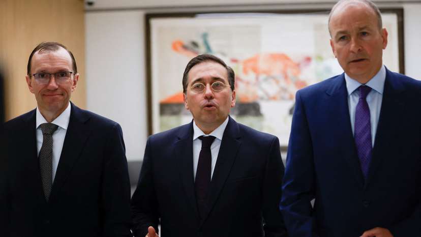 Foreign Ministers from Spain, Norway and Ireland meet with the PM of the Palestinian Authority Mohammad Mustafa, in Brussels