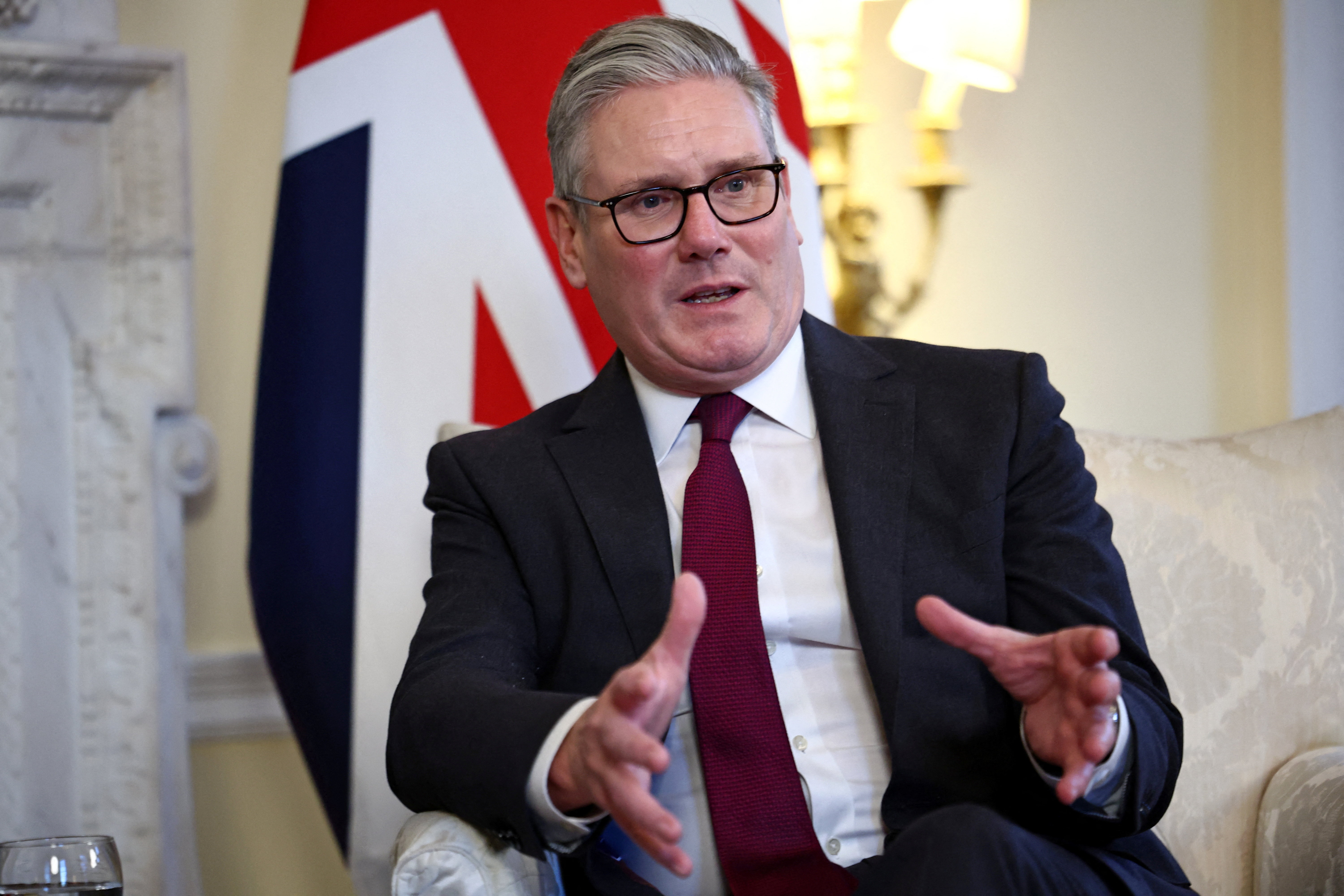 Britain's Prime Minister Keir Starmer meets United Nations Secretary-General Antonio Guterres at 10 Downing Street