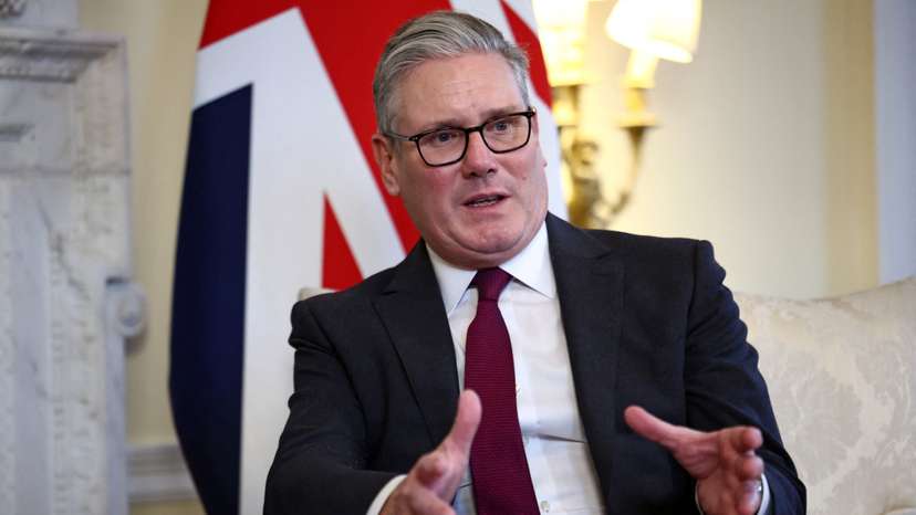 Britain's Prime Minister Keir Starmer meets United Nations Secretary-General Antonio Guterres at 10 Downing Street
