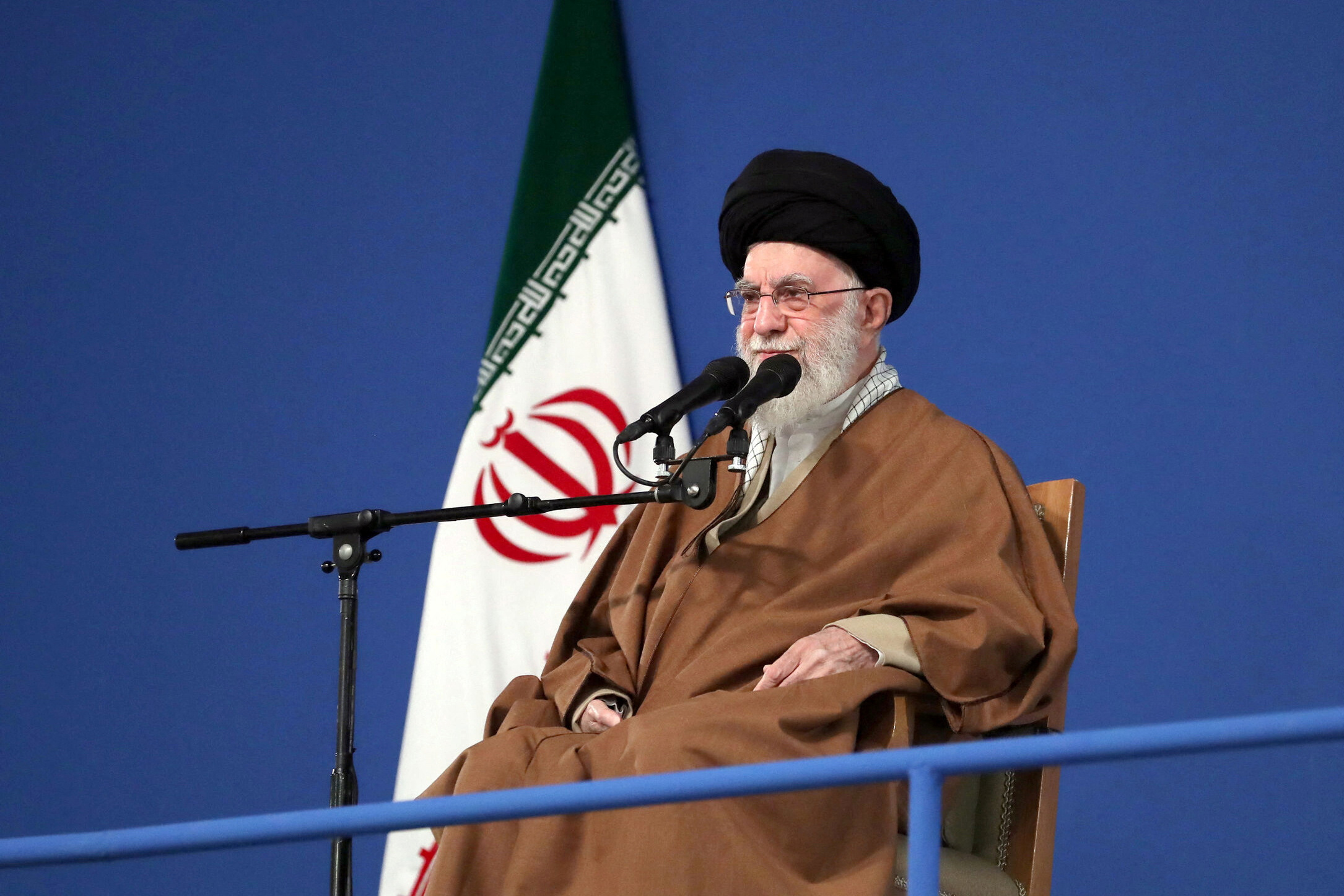 Iran's Supreme Leader Ayatollah Ali Khamenei speaks during a meeting in Tehran