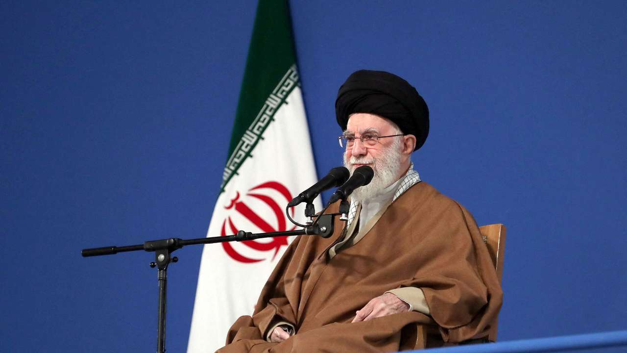Iran's Supreme Leader Ayatollah Ali Khamenei speaks during a meeting in Tehran