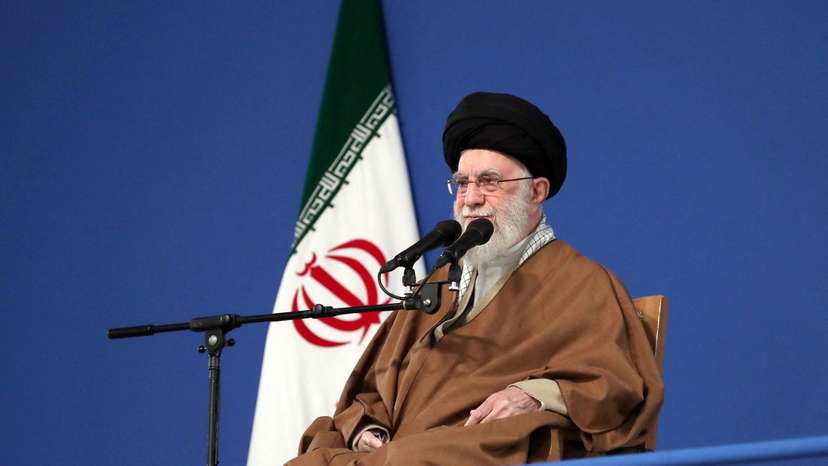 Iran's Supreme Leader Ayatollah Ali Khamenei speaks during a meeting in Tehran