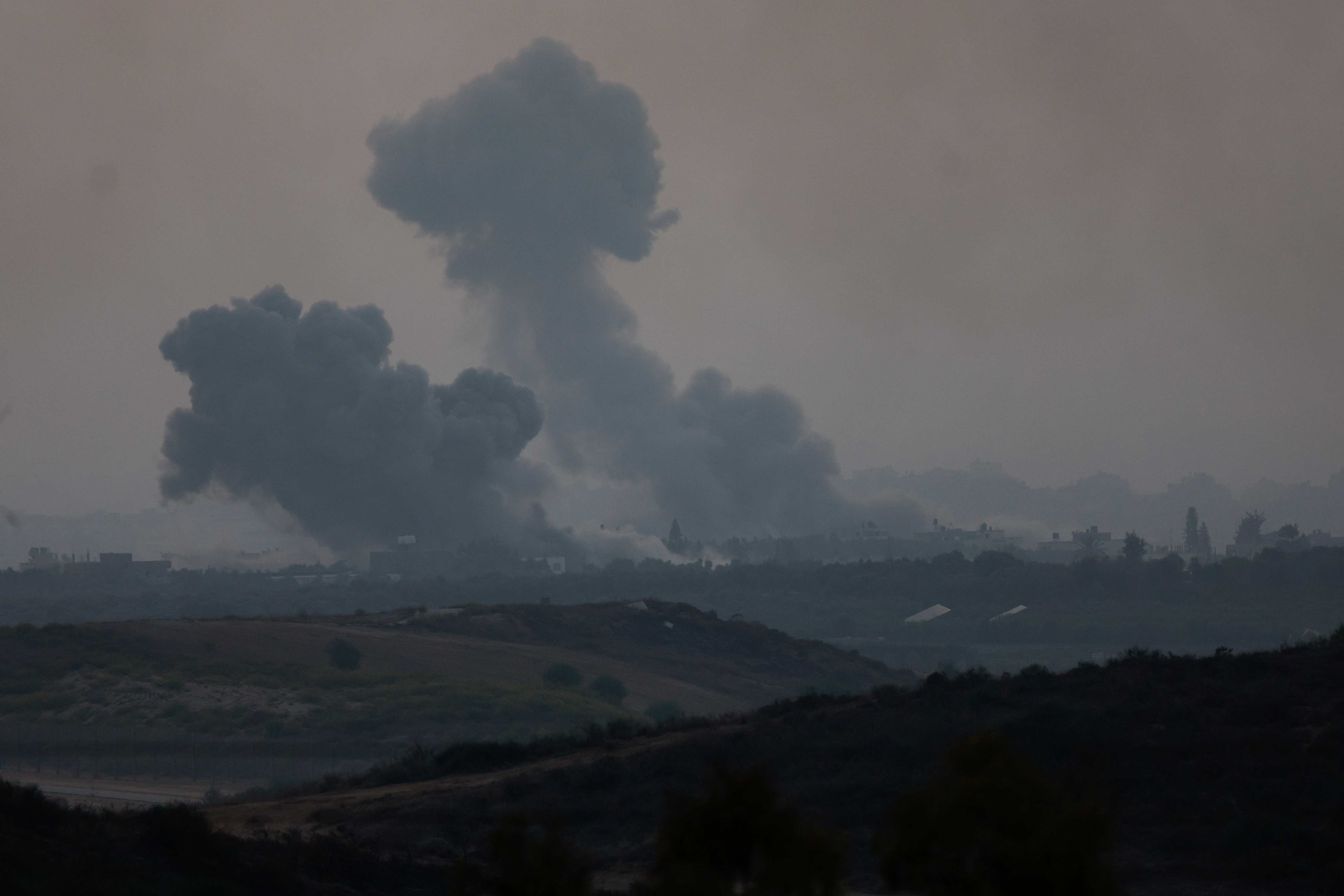 View of Gaza from Israel's border