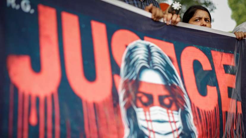 Doctors protest following the rape and murder of a trainee medic in New Delhi