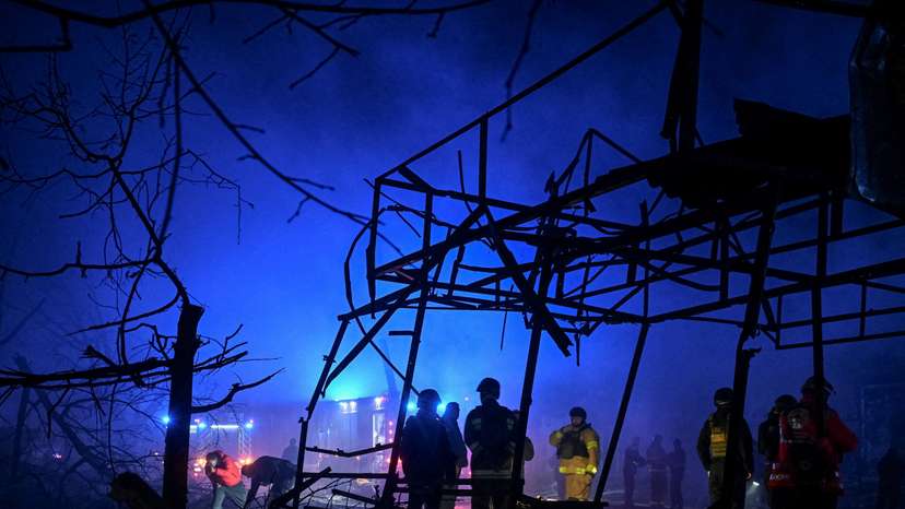 Aftermath of a Russian drone attack in Zaporizhzhia