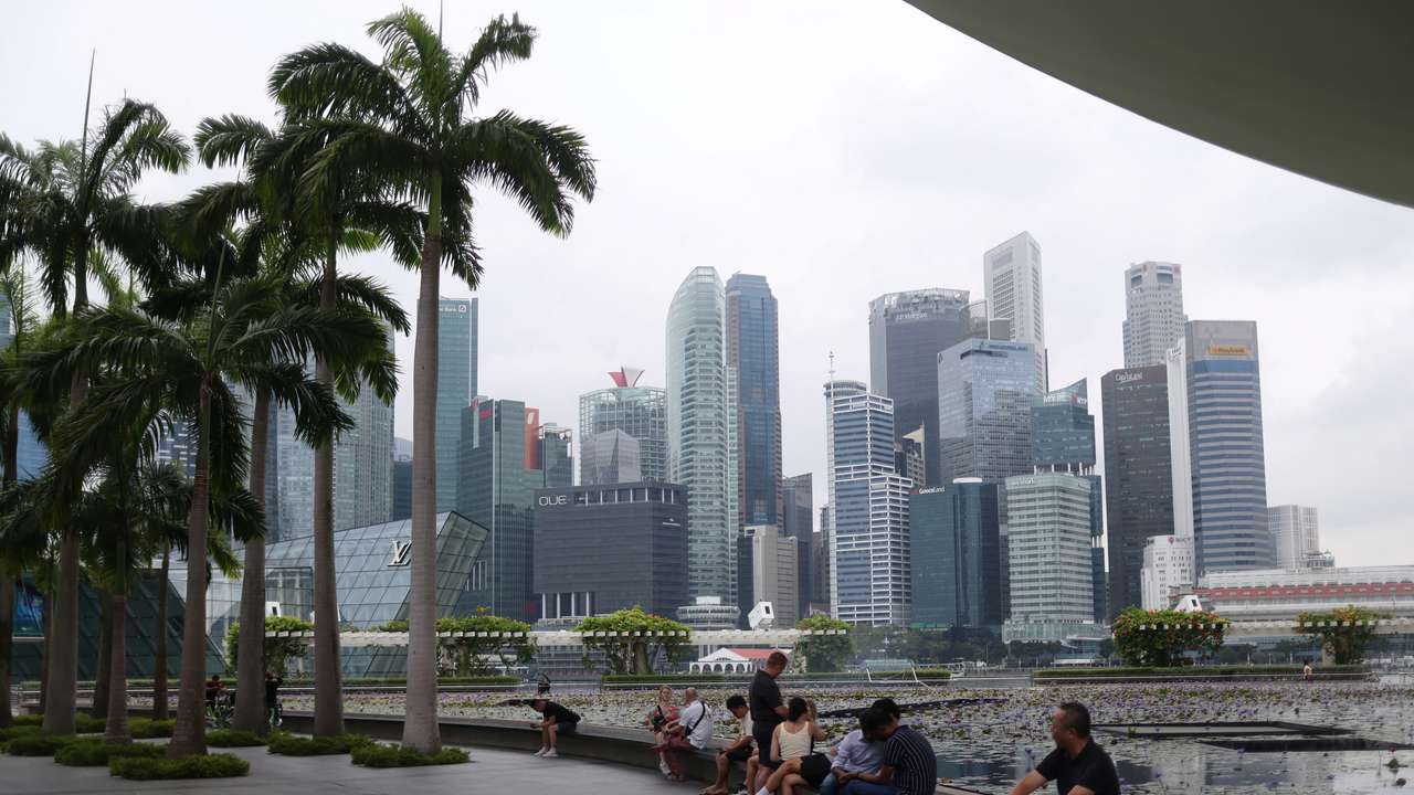 A view of the central business district in Singapore