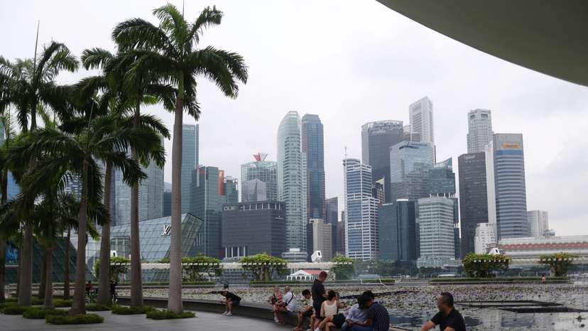 A view of the central business district in Singapore