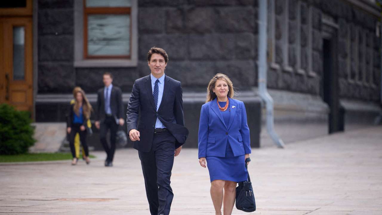 FILE PHOTO: Canadian Prime Minister Justin Trudeau visits Kyiv
