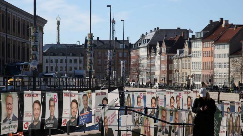 FILE PHOTO: Election posters in Copenhagen