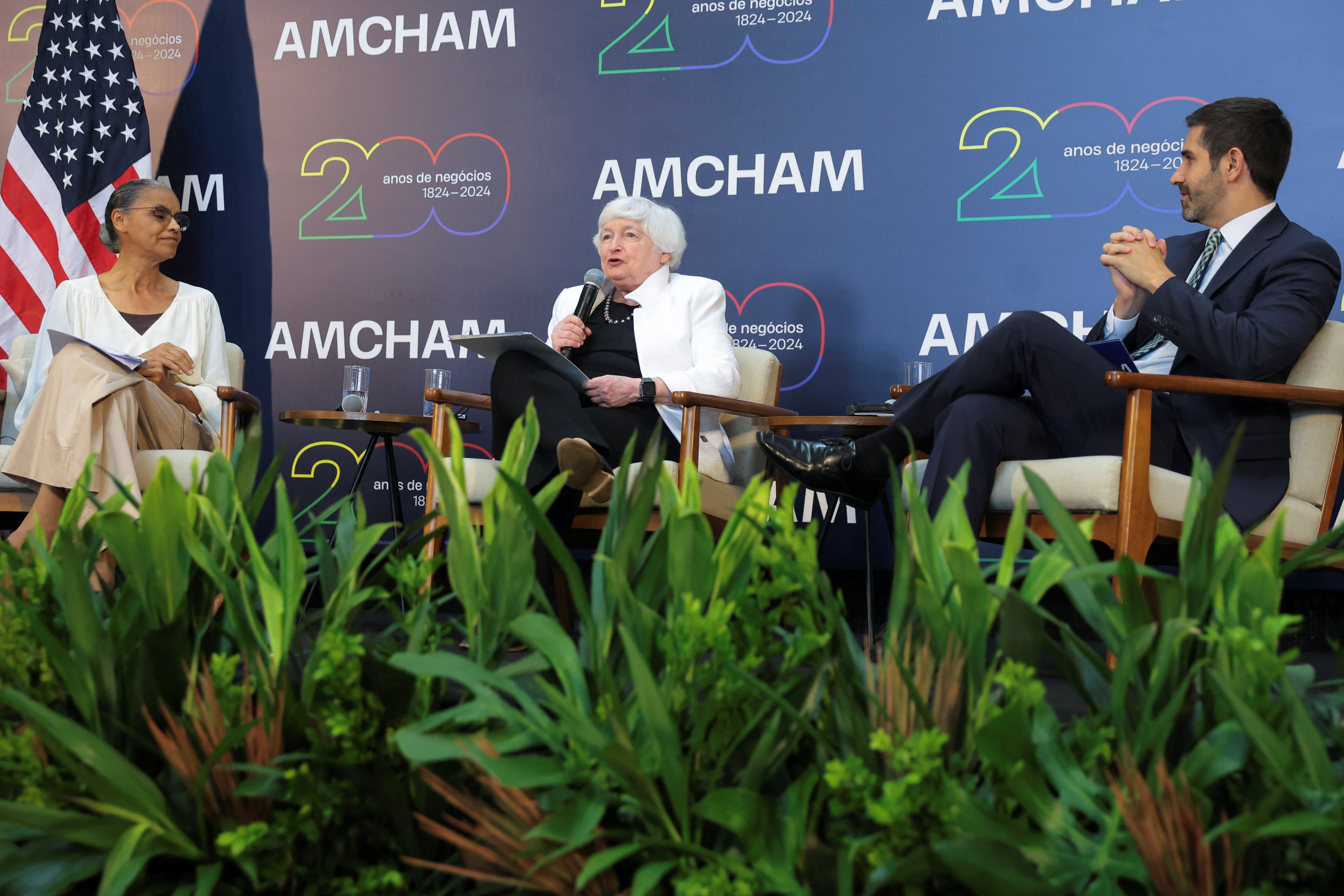 Meeting with business leaders on the U.S.-Brazil economic relationship in Sao Paulo