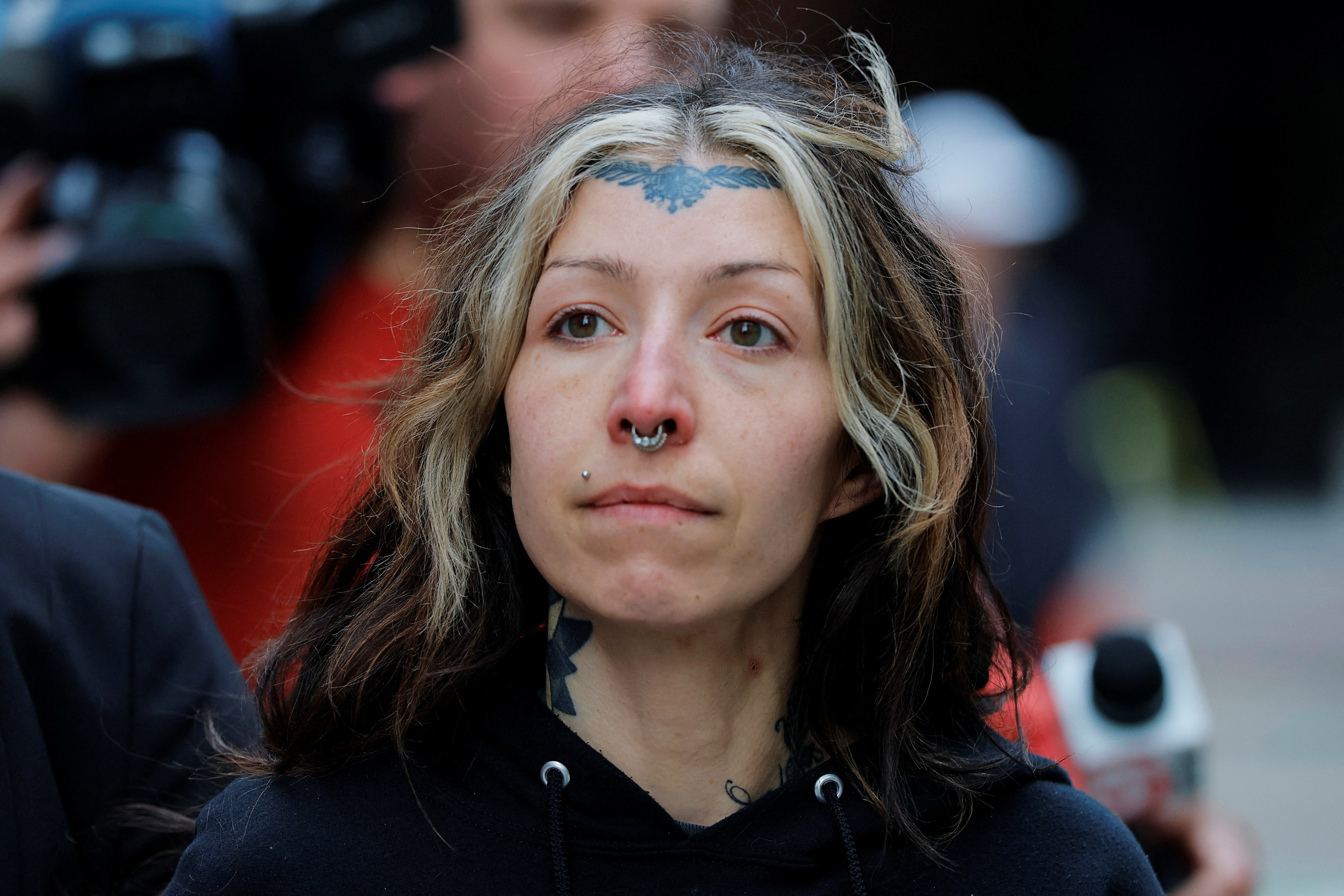Bethany Abigail Terrill walks out of the federal courthouse in Boston
