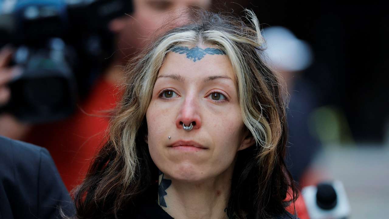 Bethany Abigail Terrill walks out of the federal courthouse in Boston