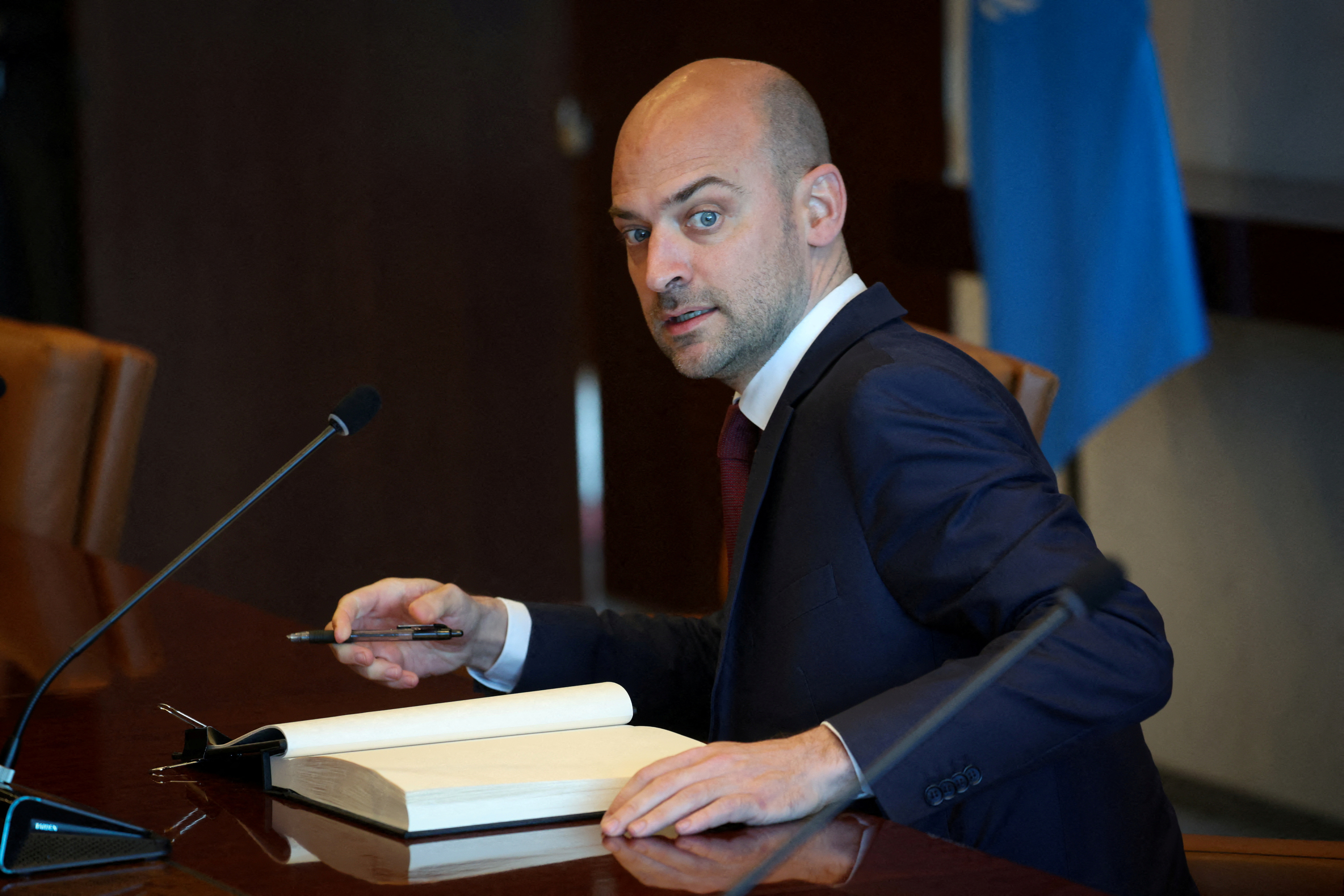 France's Minister for Europe and Foreign Affairs Jean-Noel Barrot at U.N. Headquarters in New York
