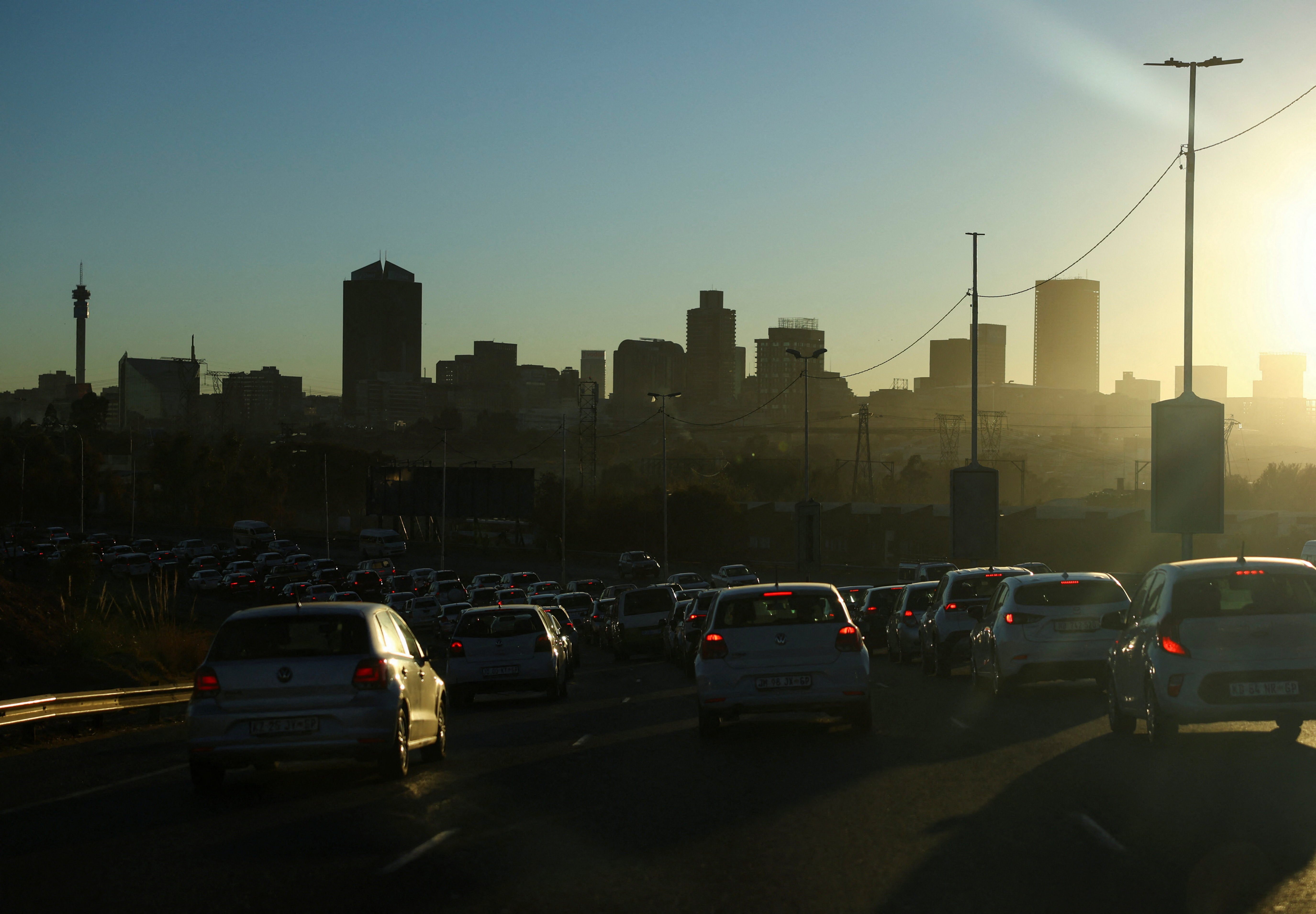 A traffic congestion during the morning peak hour, in Johannesburg