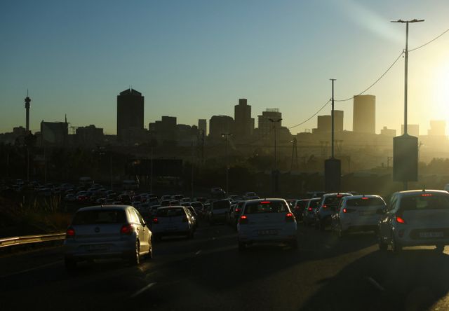 A traffic congestion during the morning peak hour, in Johannesburg