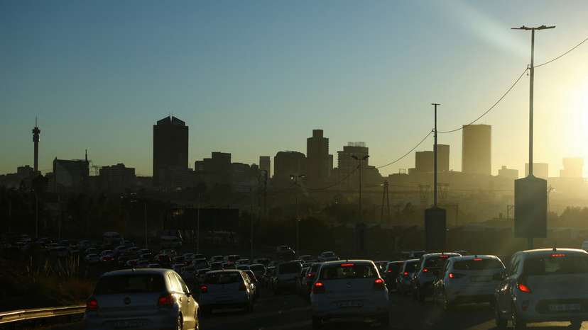 A traffic congestion during the morning peak hour, in Johannesburg