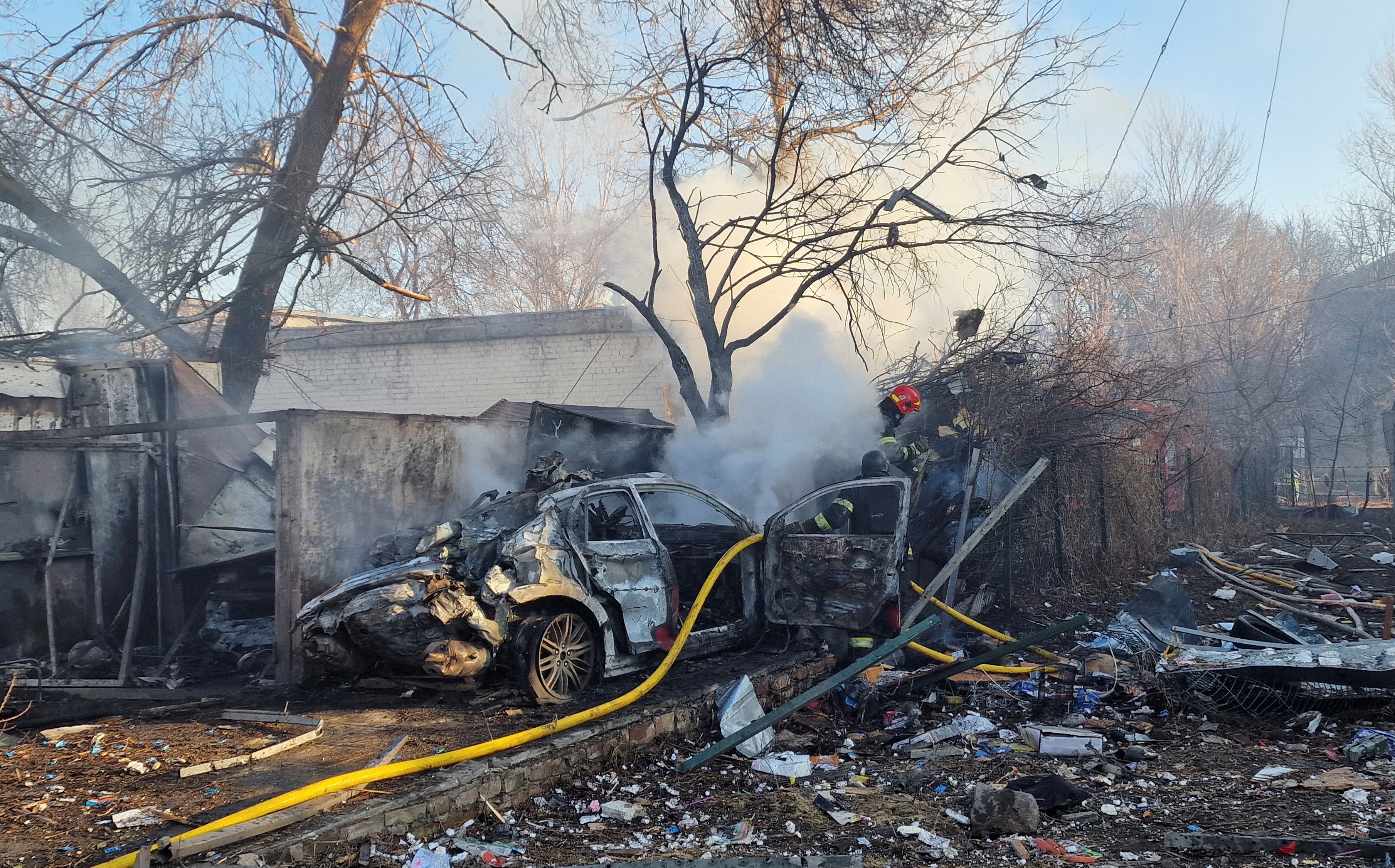 Aftermath of a Russian missile strike in Kharkiv