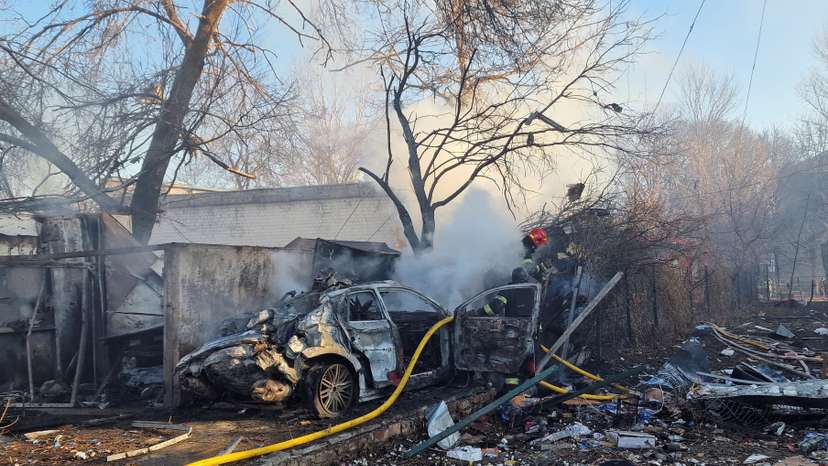 Aftermath of a Russian missile strike in Kharkiv