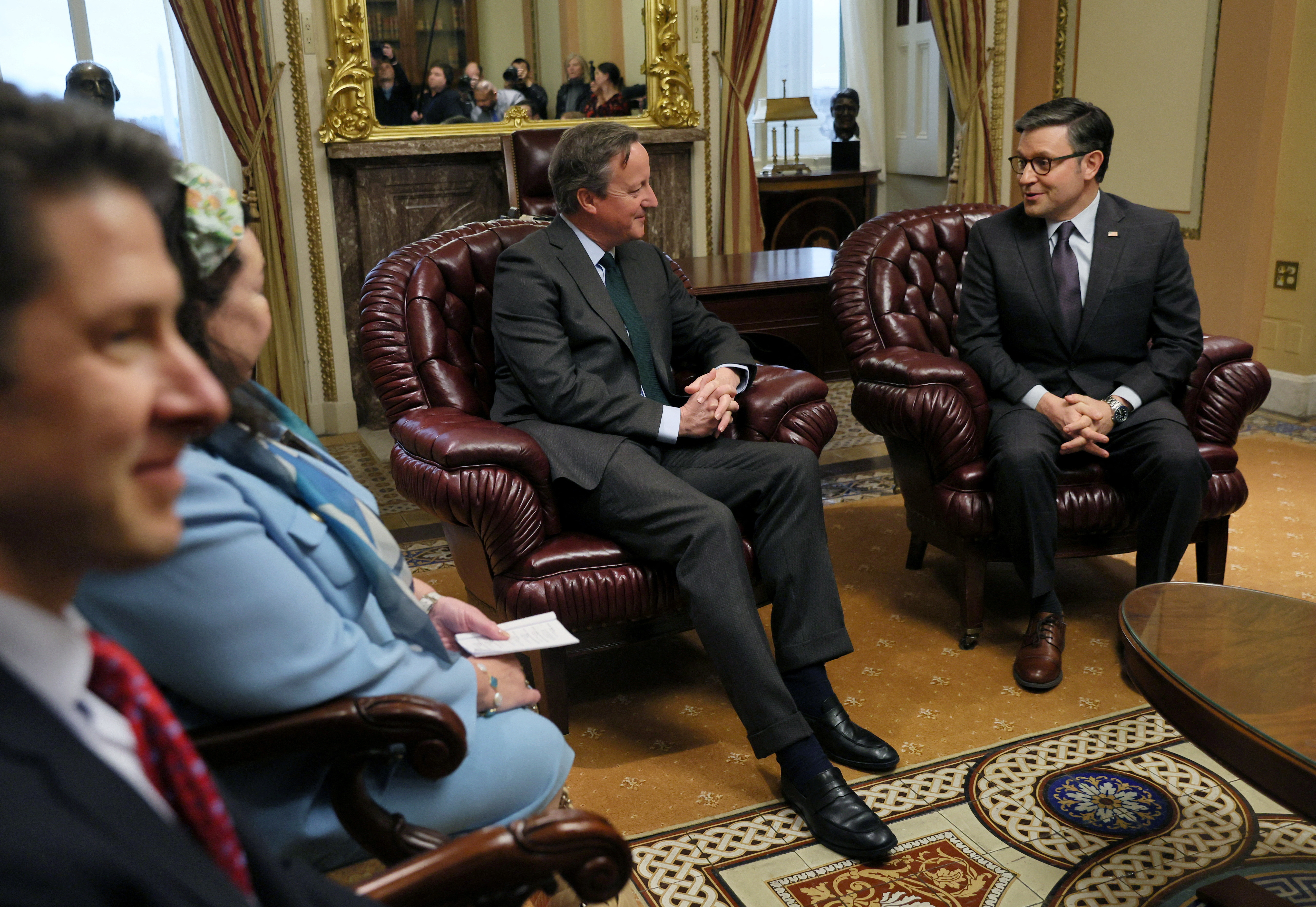 British Foreign Secretary Cameron meets with members of congress in Washington, U.S.