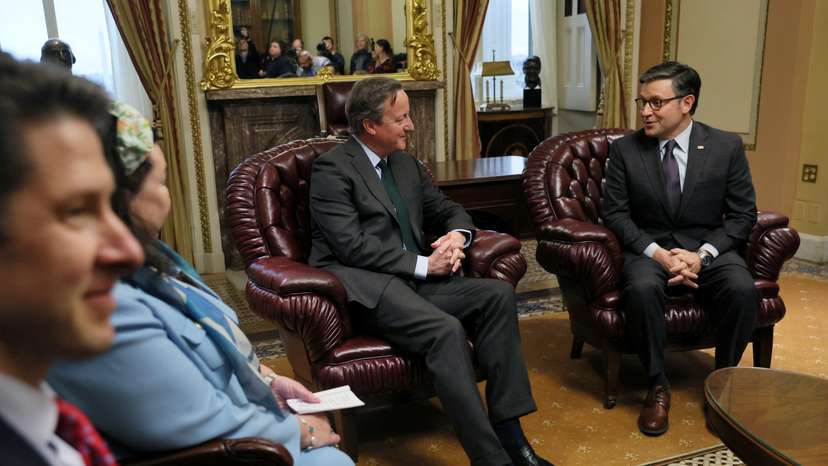 British Foreign Secretary Cameron meets with members of congress in Washington, U.S.