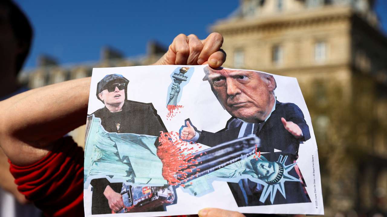 Anti-Trump 'Hands Off!' protest, in Paris