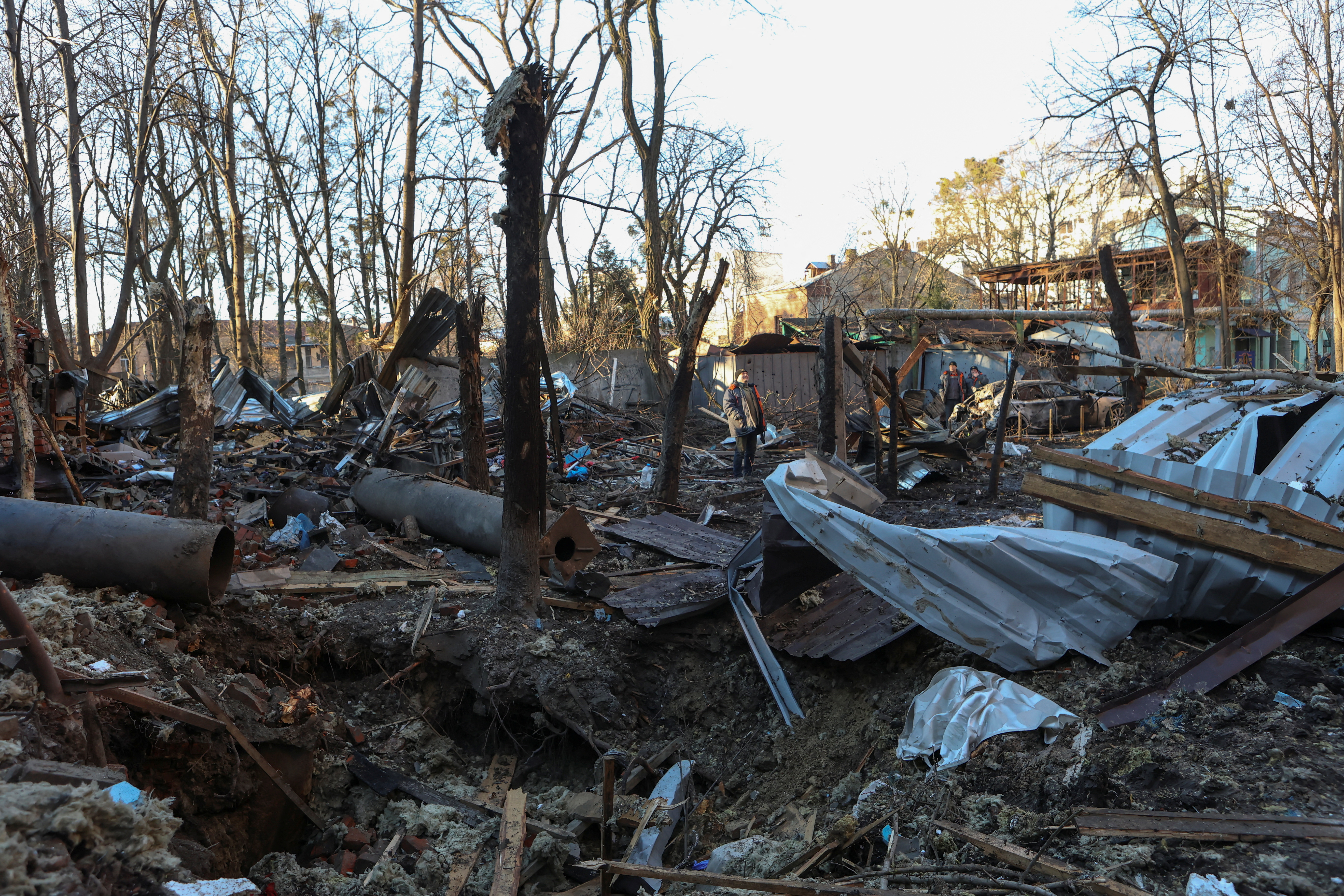 Aftermath of a Russian drone attack in Kharkiv