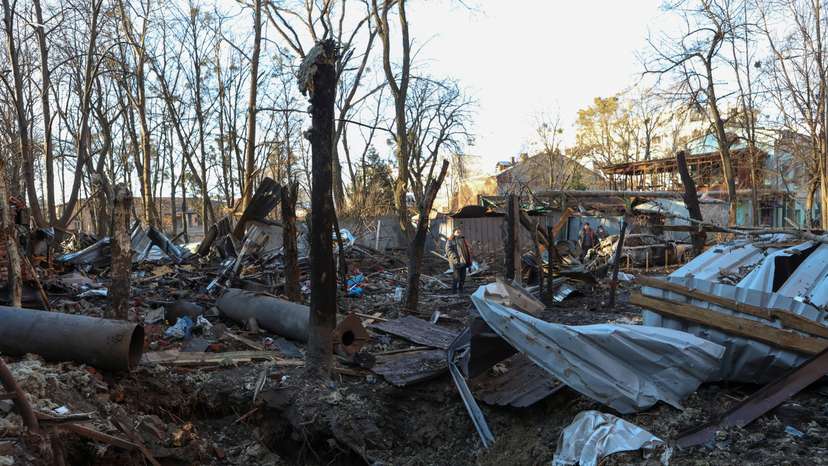 Aftermath of a Russian drone attack in Kharkiv