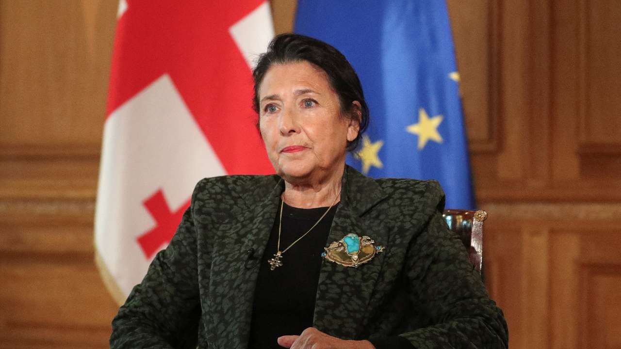 Georgian President Zourabichvili speaks gives interview in Tbilisi