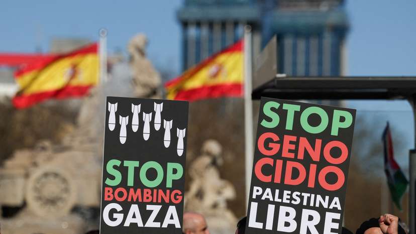 FILE PHOTO: Protest in Spain calling for ceasefire in Gaza