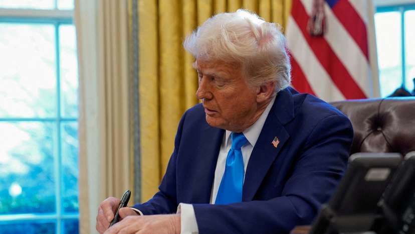 FILE PHOTO: U.S. President Donald Trump at the Oval Office in the White House